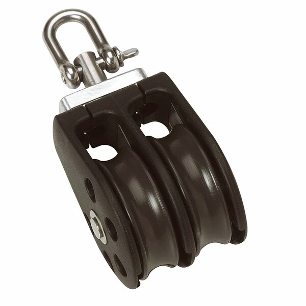 Barton Marine Barton Size 2 35mm Plain Bearing Pulley Block Double w/Swivel N02230 - main