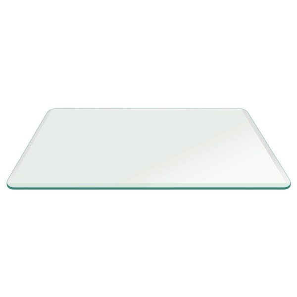 Fab Glass And Mirror 42x78RECT10THBETE-T Rectangle Glass, 1/2in Thick Beveled Tempered Radius Corners, 42in L x 72in W 42X78RECT12THBETE-T - main