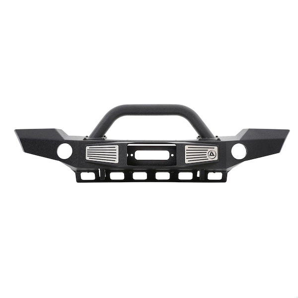 Smittybilt 0718 WRANGLER JK 2/4 DR XRC ATLAS FRONT BUMPER W/GRILLE GUARD & FOG LIGHT HOLES; BLACK 76892 - main