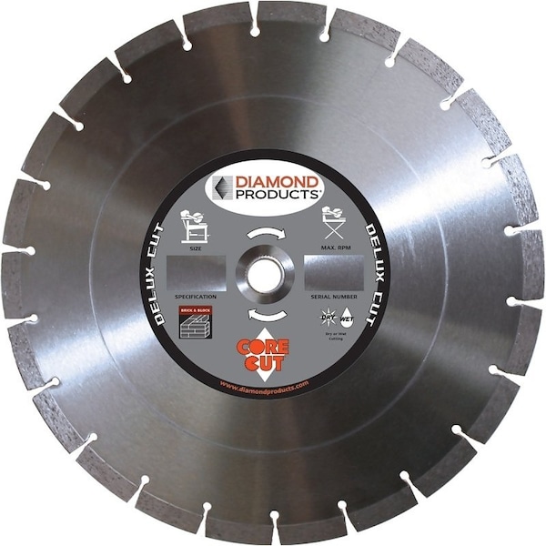 Diamond Products DIAMOND PRODUCTS 22856 Circular Saw Blade, 10 in Dia, Diamond Cutting Edge, 1 in Arbor 22856 - main