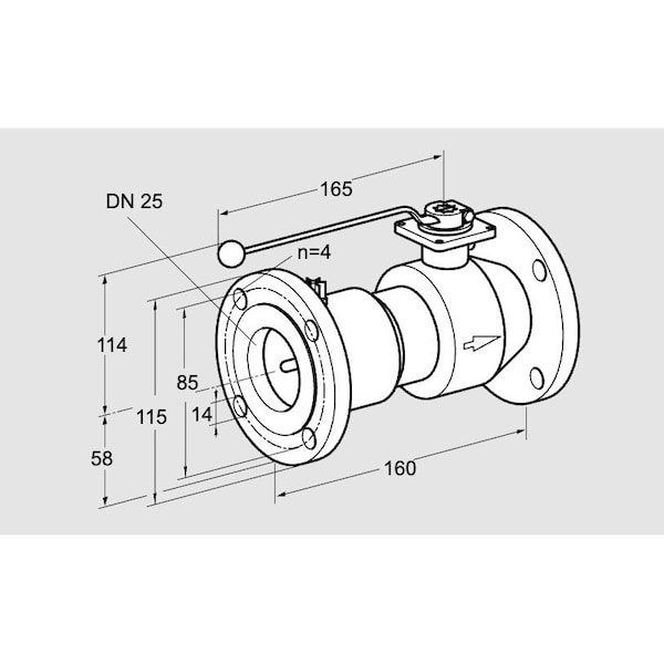 Honeywell Kromschroder VLV, BALL, MAN, W THERMALLY RELEASED SHTF, R KS03152296 - main
