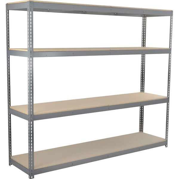 Global Industrial 4 Shelf, Standard Duty Boltless Shelving, Starter, 96"W x 24"D x 60"H, Wood Deck B3164240 - main