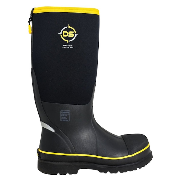 Dryshod Brute Hi Steel Toe Work Boot Black/Yellow Men Size 10 BRU-MH-BLK-010 - main