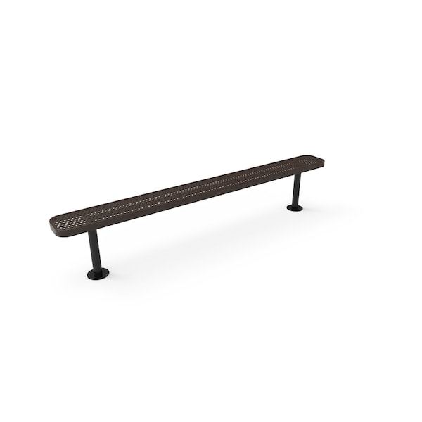 Mytcoat 8ft Outdoor Bench without Back, Surface Mount, Brown, Punched Steel, Textured Coating 804353 - main