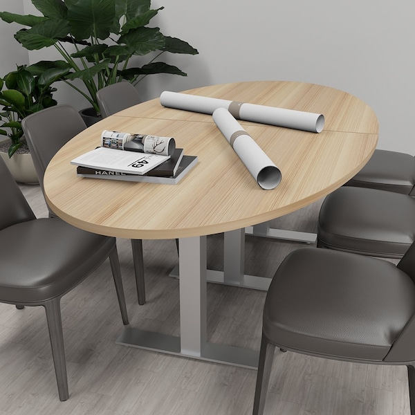 Skutchi Designs 6 Person Conference Table With Power Unit | 8' Oval Table | Harmony Series HAR-OVL-48X96-T-K458-ESIL - main