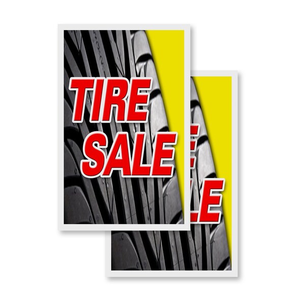 Signmission Tire Sale1, Vinyl Decals Only 24 Inch x 36 Inch, Vinyl Decal, 2PK DSB-2436-2PACK-Tire Sale1 - main