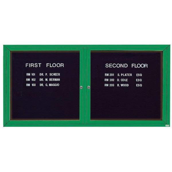 Aarco Illuminated Outdoor Enclosed Directory w/ Al Frame, Powder Coated Green, 36''Hx72''W OADC3672IG - main