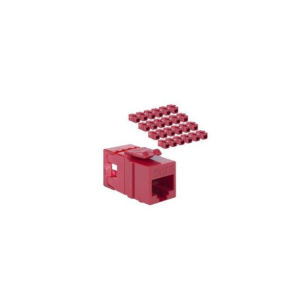 Icc Cat6 RJ-45 Keystone Jack, Red, 25PK IC107F6CRD - main