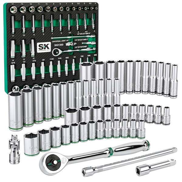Sk Professional Tools Drive SAE/Metric Chrome 1/4", 52 pc SK01300-216P - main