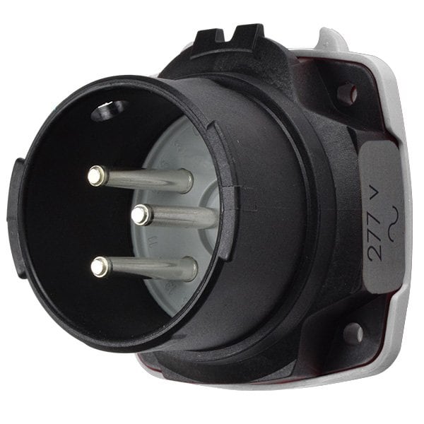 Meltric DXN30 INLET POLY BLACK SIZE 2 IP 66/67 1P+N+G 30 A 277 VAC 60 Hz NO AUX 22-38045 - main