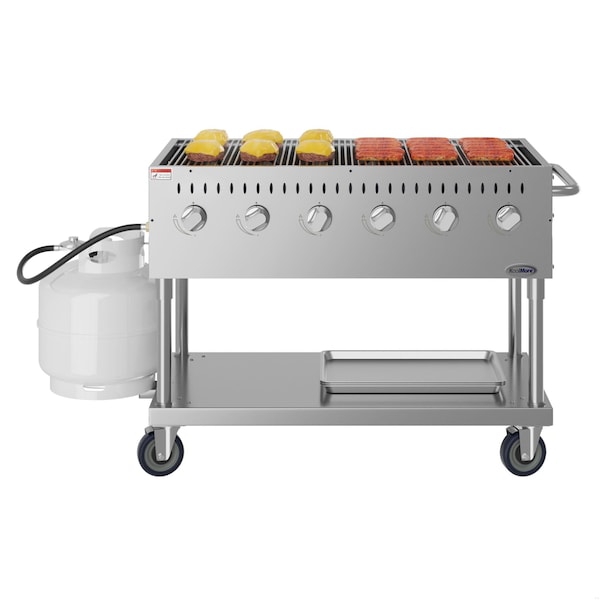 Koolmore 48 in. Commercial Mobile Outdoor Grill Stainless Steel, ETL Listed in Stainless-Steel KM-CGM-48 - main