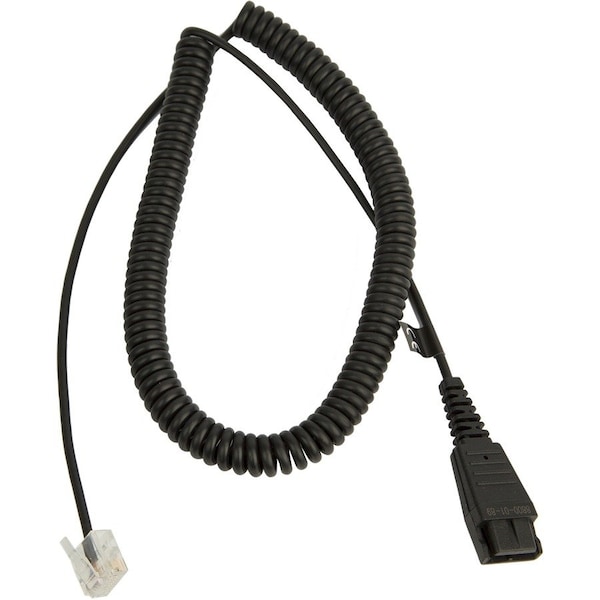 Jabra Quick Disconnect (QD) to Modular (RJ) Balanced Coiled Bottom Cord, 2 Meter 8800-01-89 - main