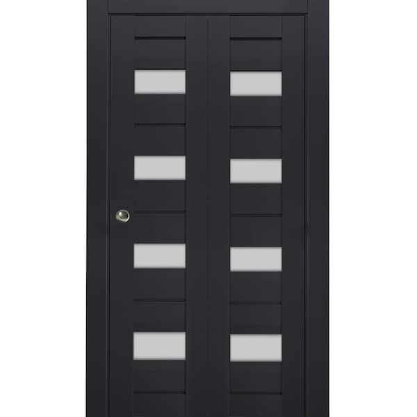 Sartodoors Sliding Closet Bi-fold Doors Solid Core Modern Interior VEREGIO7455BF-ANT-36 x 84 (2* 18x84) - main