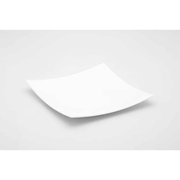 Homeroots White Six Piece Square Bone China Service For Six Bread and Butter Set 483497 - main