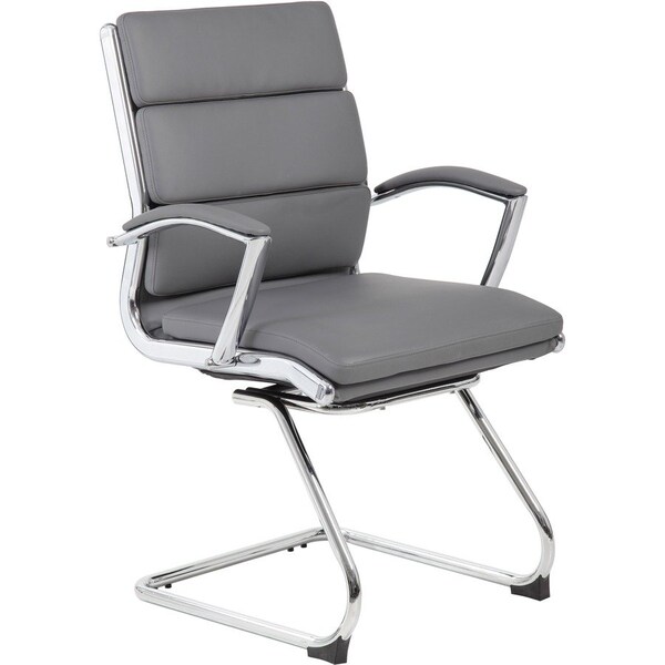 Boss Executive CaressoftPlus Chair with Metal Chrome Finish, Guest Chair B9479-GY - main