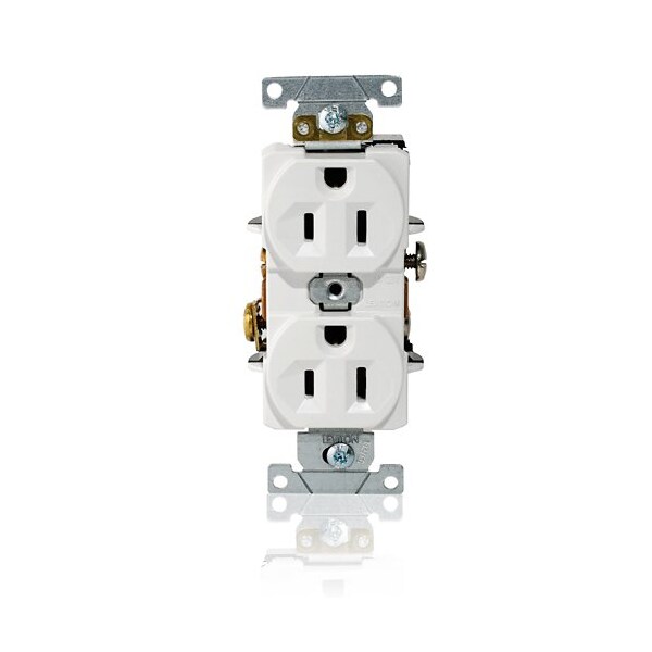 Leviton Dup Rec 15A 125V Self-Gr Wht L5262-W - main
