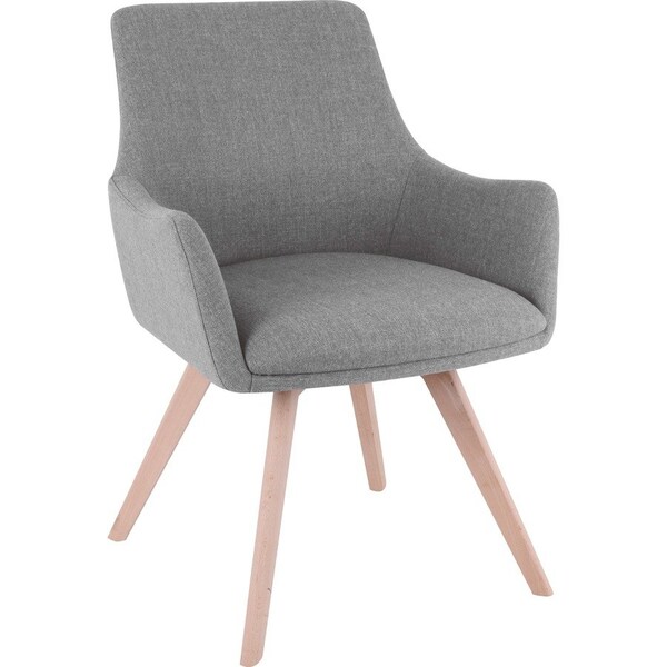 Lorell Gray Flannel Guest Chair with Wood Legs 68560 - main