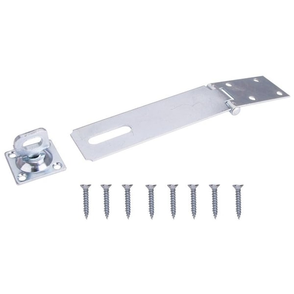 Prosource Safety Hasp, 6 in L, 6 in W, Steel, Zinc, 3/8 in Dia Shackle, Swivel Staple LR-127-BC3L-PS - main