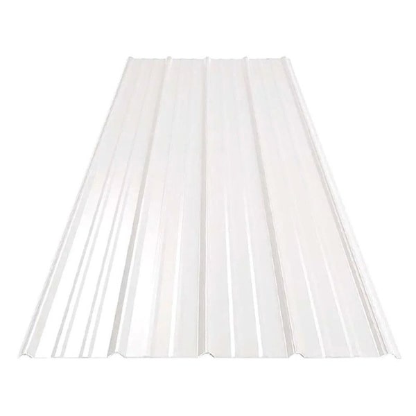 Falken Design Polyester White Ribbed Metal Roof Panel 38in x 96in x 29 GA - Durable and Weather-Resistant Rib-Metal-RP-Polyester White-29 GA-3896 - main