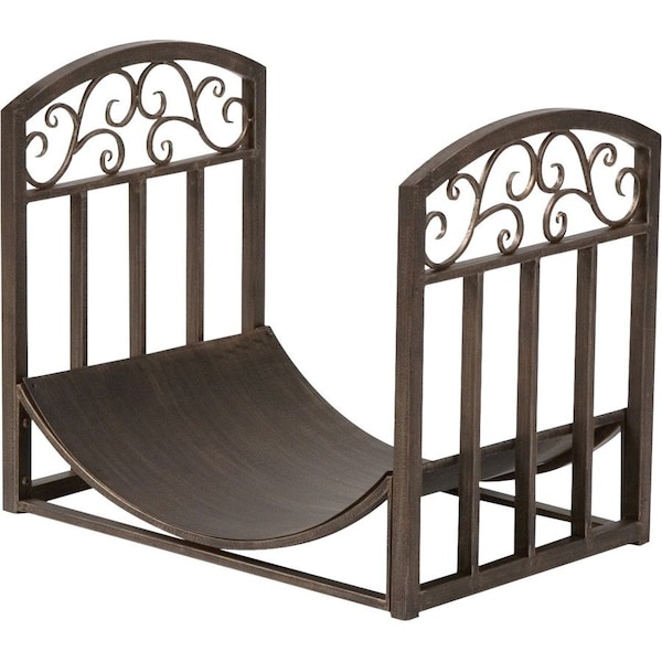 Panacea Brown Brushed Steel Decorative Log Rack 15919 - main