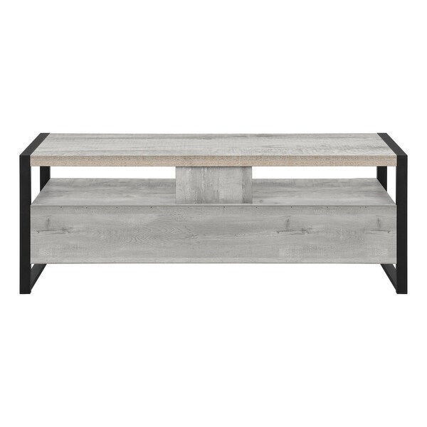 Homeroots 59in Black and Gray Cabinet Enclosed Storage TV Stand 332967 - main