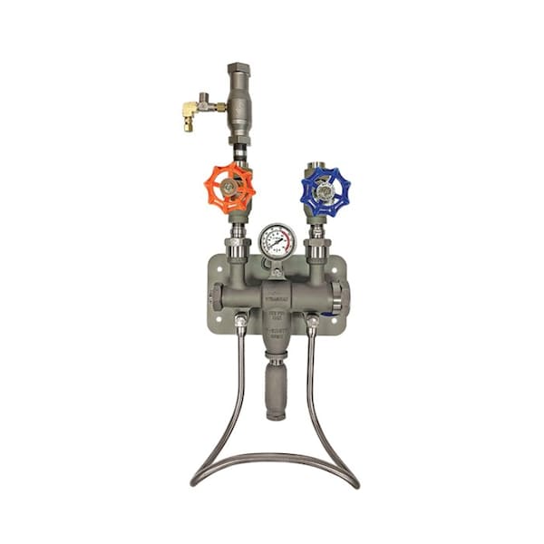 Strahman Washdown Equipment M-5700TG High 131-150 Psi, Stainless, Wall-Mounted, Globe Valve Top Entry, Temperature Gauge M5700HWG - main