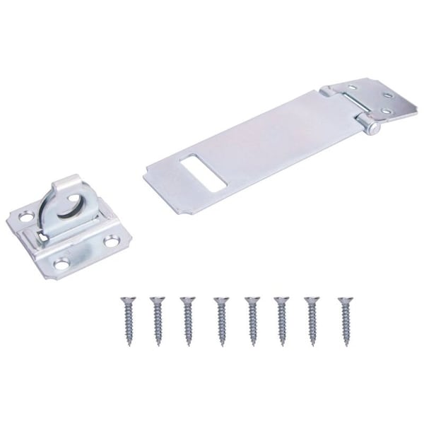 Prosource Safety Hasp, 4-1/2 in L, 4-1/2 in W, Steel, Zinc, 7/16 in Dia Shackle, Loose Staple LR-124-BC3L-PS - main