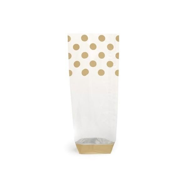 Nashville Wraps Gold Polka Dots 1.4 mil Cello Bags, 2.75x2x10.5, 100PK 96242 - main