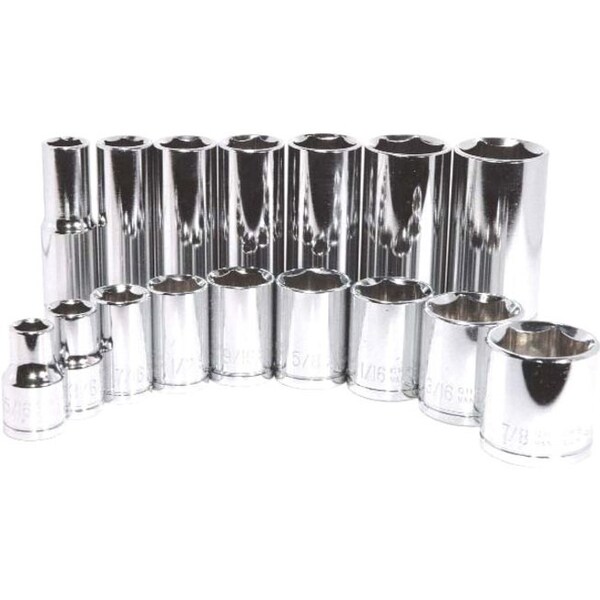 K-Tool International 3/8" Drive, 9/16" SAE Socket, 6 Points, Standard 6Pt, 9/16", 3/8"Dr KTI-22118 - main