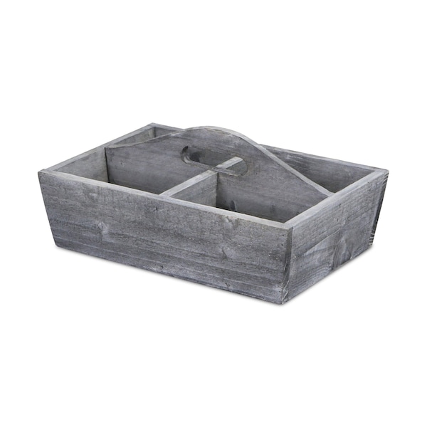 Homeroots 14" Gray Solid Wood Box 488019 - main
