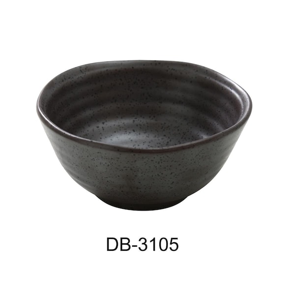 Yanco 2 x 4.75 in. Diamond Black Miso China Soup Bowl, Matte Black Glaze - 8 oz, 36PK DB-3105 - main