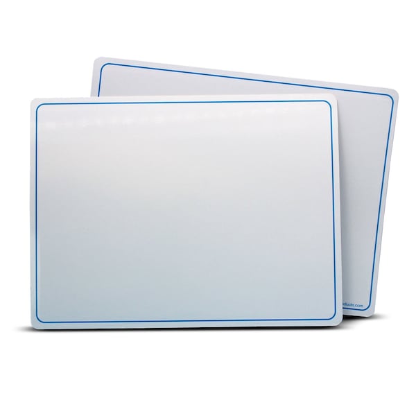 Flipside 9" x 12" Plain, Two-Sided, Dry Erase Learning Mat - 24 Pack 20159 - main