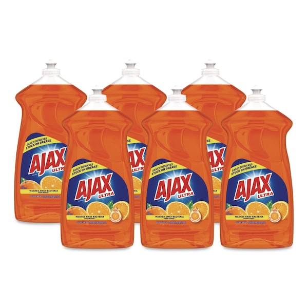 Ajax Dish Detergent, Liquid, Antibacterial, Orange, 52 oz, Bottle, 6PK 49860 - main