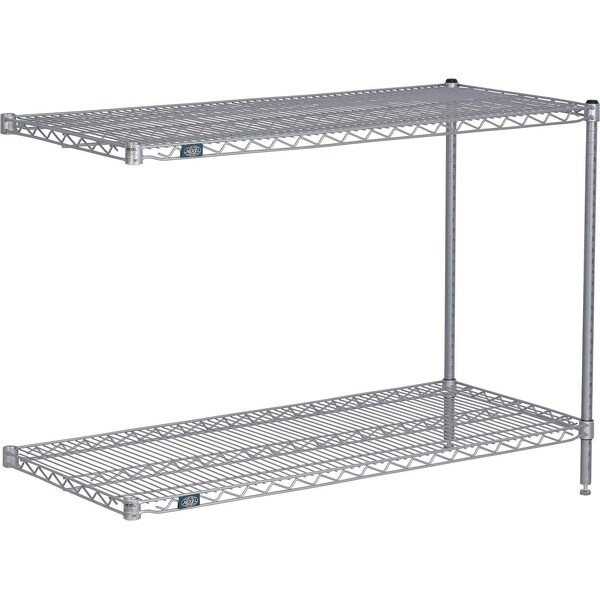 Global Industrial Nexel 2 Shelf, Nexelate Silver Epoxy Wire Shelving Unit, Add On, 24"W x 24"D x 34"H B3151861 - main