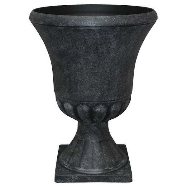 Southern Patio Winston Urn, 21 in H, 16 in W, 16 in D, Resin/Stone Composite, Weathered Black EB-029816 - main
