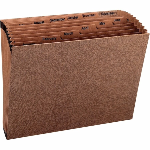 Smead TUFF Expanding File, Monthly JanDec 12 Pockets, Letter Size, Red SMD70488 - main