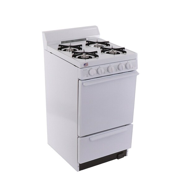 Premier Gas Range, Battery Ignition, Four 9100 BTU Burners, 20 inW x 40 inH x 24.5 inD, 2.42 cu. Ft., White 805724 - main