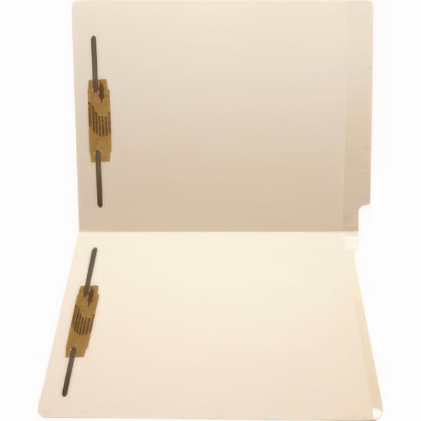Medical Arts Press Heavy-Duty Poly-Reinforced End-Tab Fastener Folders, 2 Fasteners, Letter, Manila Exterior, 50PK 33064 - main