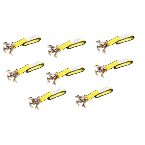 Mytee Products 2in x 8ft Recovery Winch Strap w/ RTJ Cluster Hook Towing Truck Wrecker, 8PK WSRTJ28x8 - main