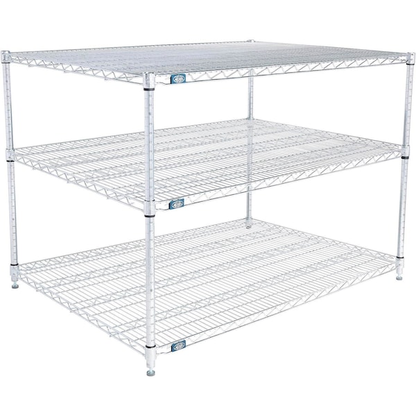 Global Industrial Nexel 3 Shelf, Stainless Steel Wire Shelving Unit, Starter, 48"W x 36"D x 34"H B3149770 - main