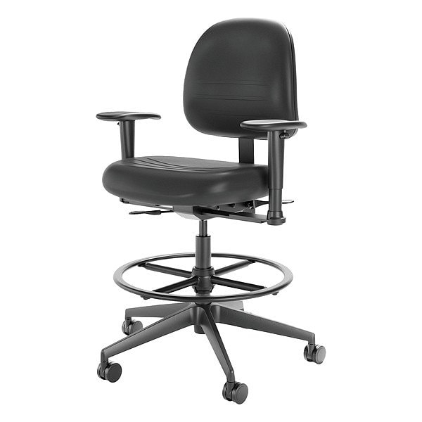 Cramer Polyurethane Task Chair, 22-3/4" to 33-1/4", Adjustable Arms, Black RPMH2-252-2B - main
