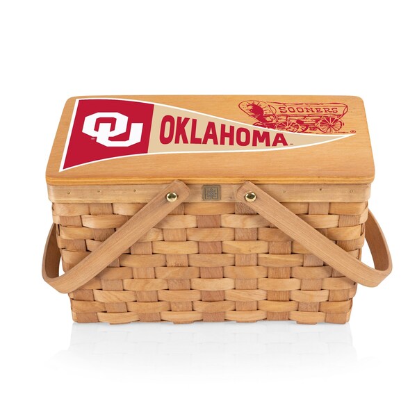 Picnic Time Family Of Brands NCAA Oklahoma Sooners Poppy Personal Picnic Basket 124-00-299-454-0 - main