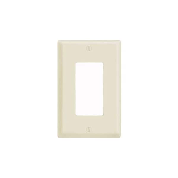 Leviton Decora Wallplate, Midway Size, Gang 1, Ivory 80601-I - main