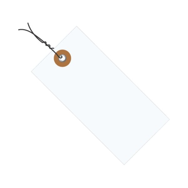 The Packaging Wholesalers Tyvek Shipping Tags, Pre Wired, #4, 4-1/4L x 2-1/8W, White, 1000/Pack G13043 - main