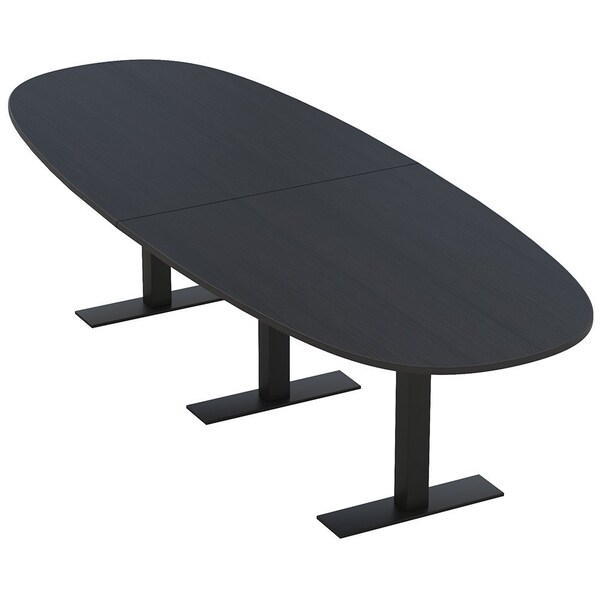 Skutchi Designs 10 Person Conference Table With Power Unit | 10' Boval Table | Harmony Series HAR-BOVL-48X120-T.BK-U999ST19-NA - main