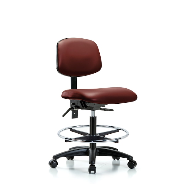 Blue Ridge Ergonomics Vinyl Chair, Med Bench, Foot Ring, Casters, Borscht BR-VMBCH-RG-T0-A0-CF-RC-8815 - main