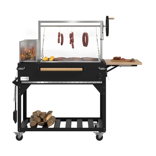 Koolmore 72 in. Argentine Santa Maria Charcoal and Wood Grill, Adjustable Outdoor BBQ, Black KM-OG-AW-72 - main