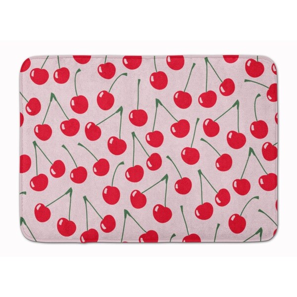 Jensendistributionservices Cherries on Pink Machine Washable Memory Foam Mat MI2552447 - main