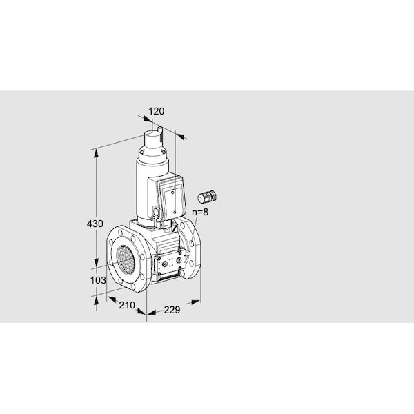 Honeywell Kromschroder Solenoid Valve for Gas, 100mm ISO Flange, 500 mbar, IP65, VAS8100F0 KS88204263 - main