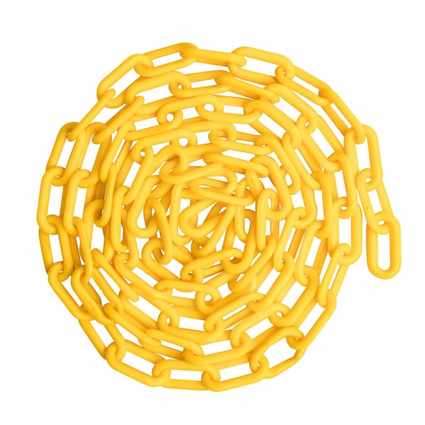 Us Weight 1.5" x 100' Yellow Plastic Safety Chain ft. SunShield UV Resistant Technology U2451YEL - main